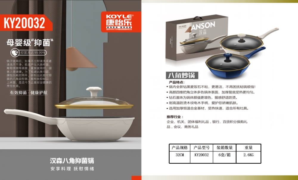 轻油烟锅礼品套装  不粘锅轻油烟系列     周年庆礼品、企业年会礼品推荐