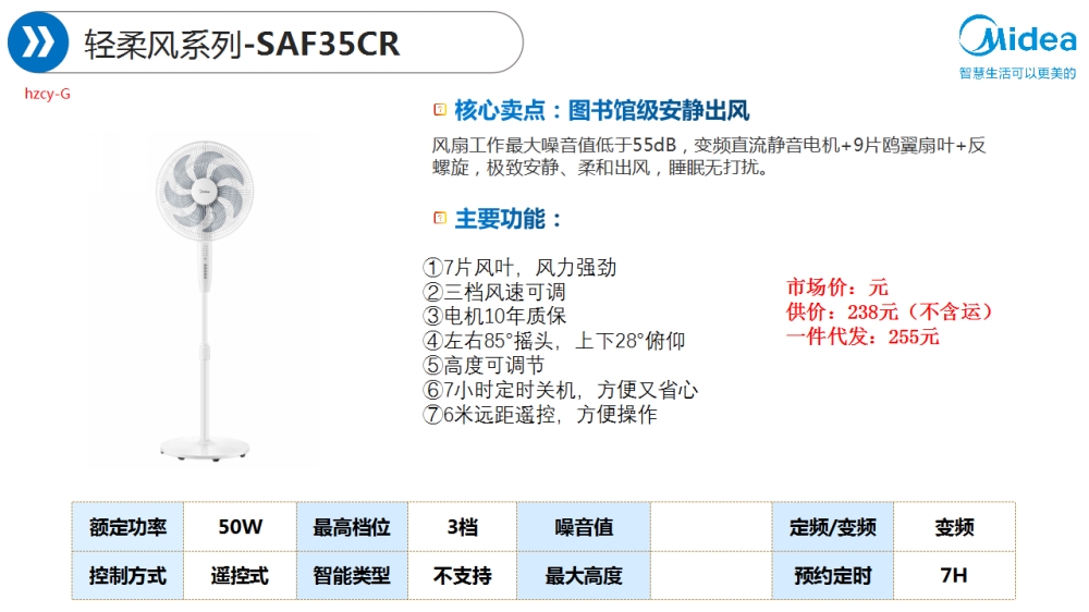 美的风扇，美的好空气系列健康风扇，夏天电器礼品推荐
