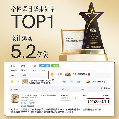 企业员工福利礼品，坚果礼盒礼物【三只松鼠_每日坚果750g/30包】，52.8 元