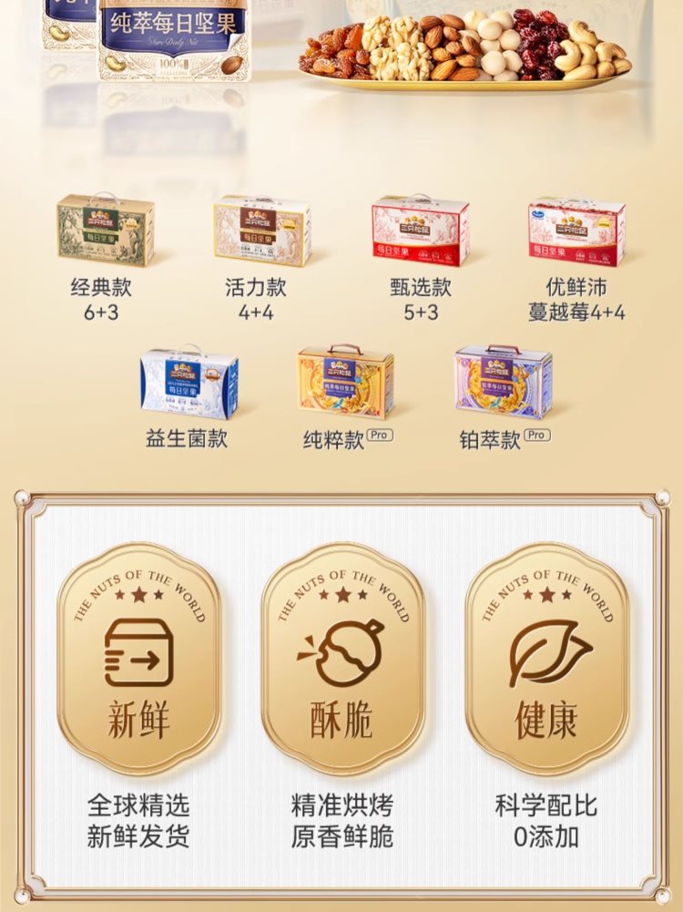 企业员工福利礼品，坚果礼盒礼物【三只松鼠_每日坚果750g/30包】，52.8 元