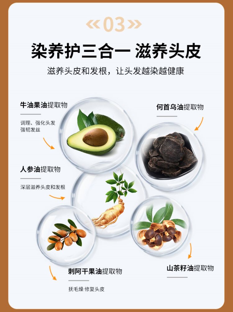时尚礼物 韩金靓果油染泡泡染发剂植物纯自己在家染发膏黑茶遮白