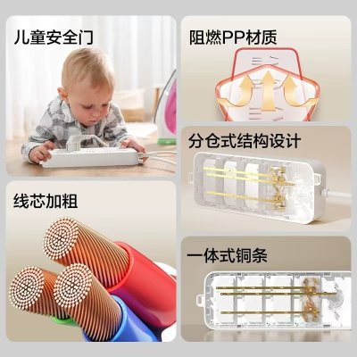 电器礼品 得力USB插座插排带线多孔  13.90 元