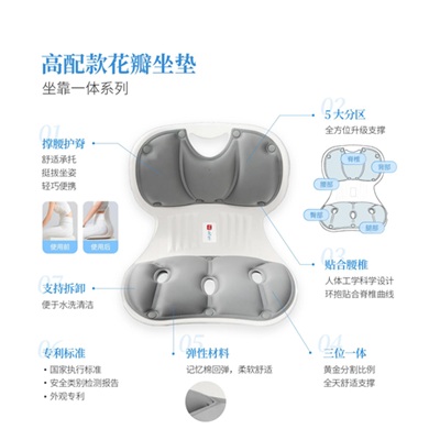 员工福利礼品生日礼物，柔先生护腰坐垫久坐不累办公室人体工学靠垫坐姿矫正护腰坐姿腰靠