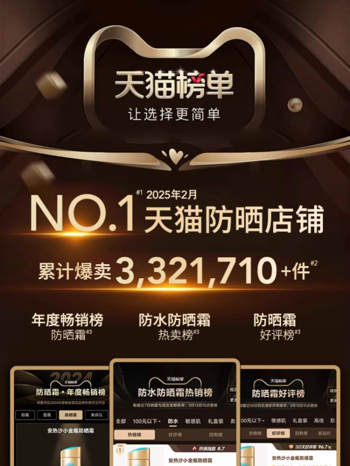 防晒礼物推荐，【出游必备】安热沙小金瓶防晒霜，68！